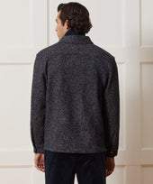 Relaxed Wool-Silk Quarter-Zip Polo