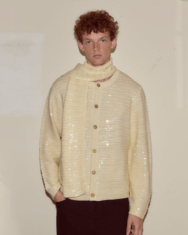 Sequin Spotlight Scarf - Ivory
