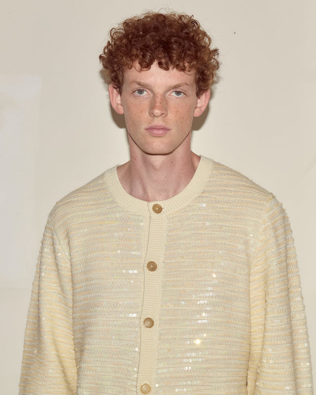 Sequin Spotlight Cardigan - Ivory