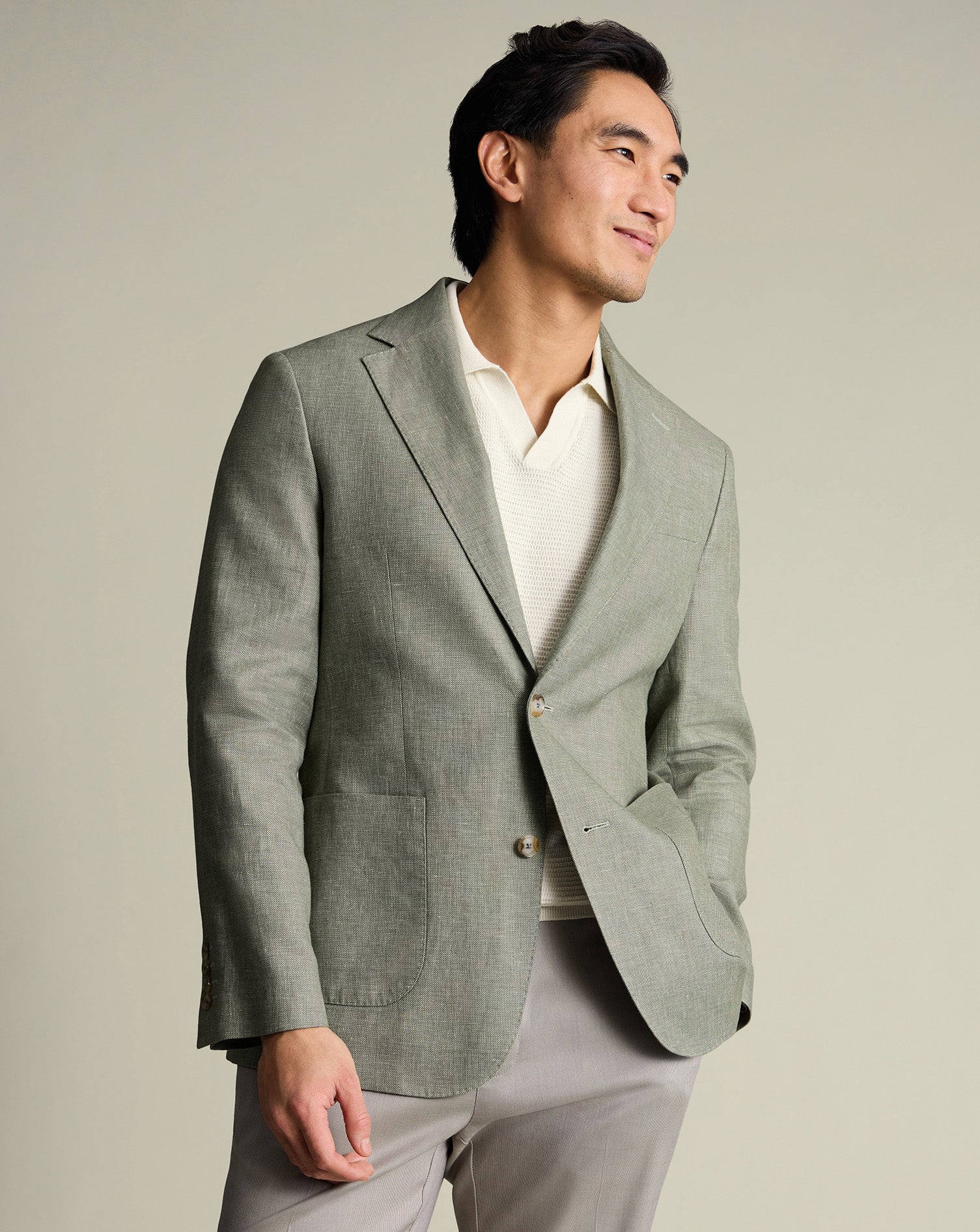 Linen Cotton Jacket Green