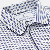 And Navy Striped Cotton Sussex Nightshirt
