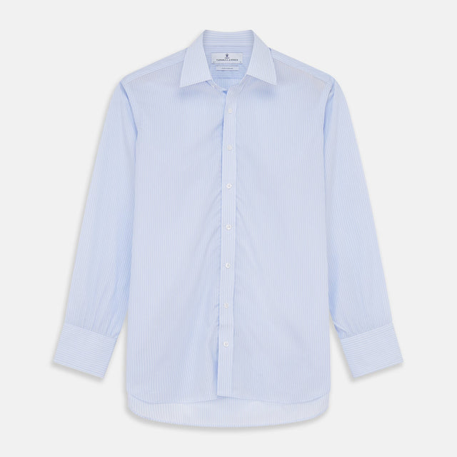 Light Blue Multi-stripe Cotton Regular Fit Mayfair Shirt