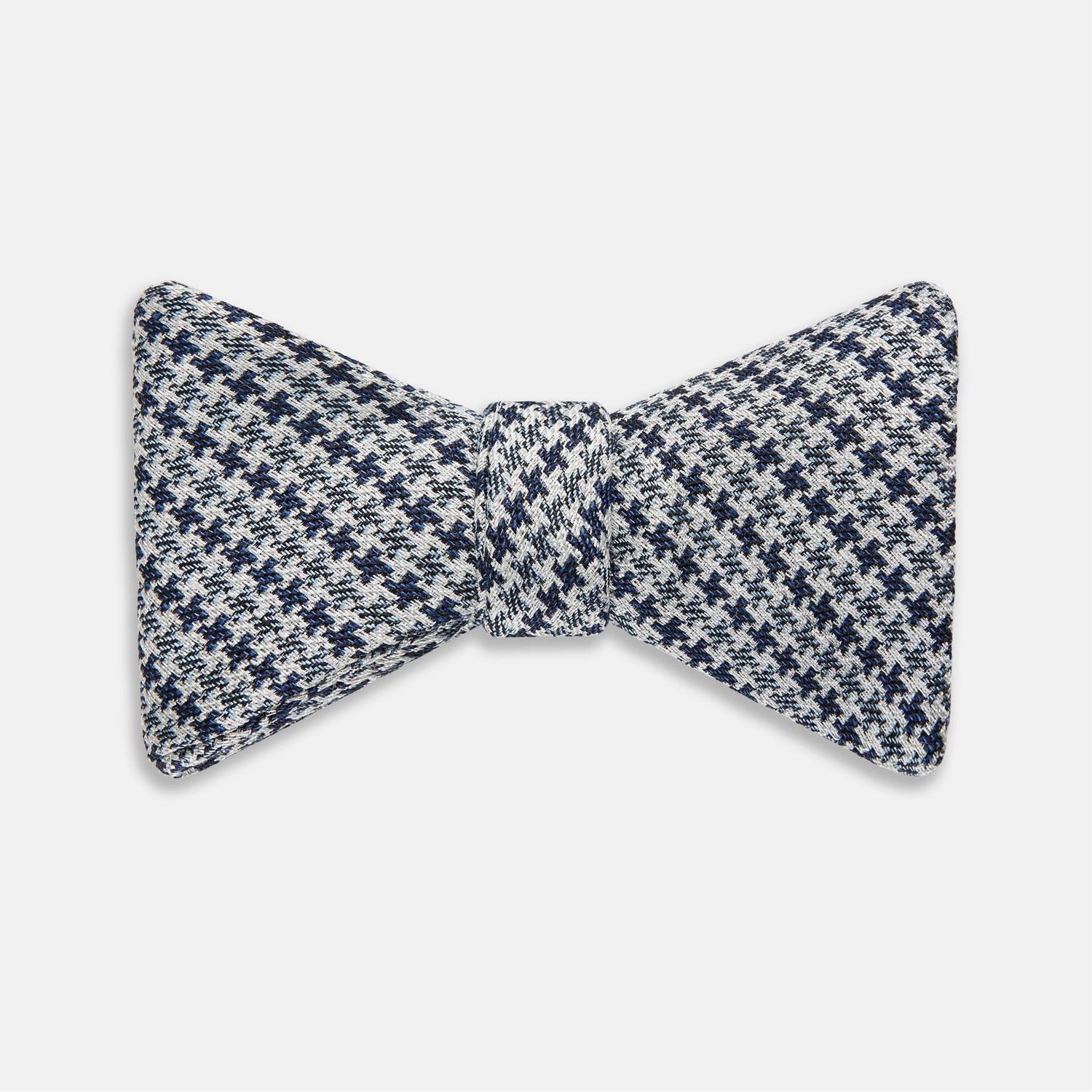 Blue Multi Puppytooth Silk Bow Tie