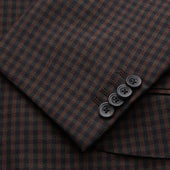 And Navy Checked Wool Barrington Blazer