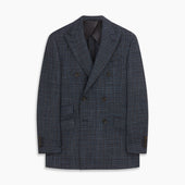 Check Wool And Cashmere Blend Double Breasted Bertie Blazer