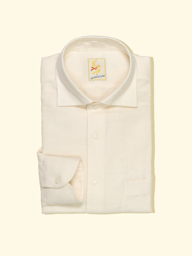 Cotton/Wool Shirt - Off-White — The Anthology