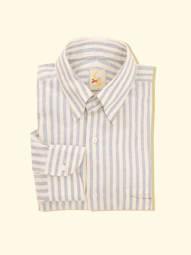 Ivory and Indigo Striped Shirt — The Anthology
