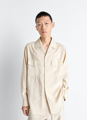 CONVERTIBLE COLLAR SHIRT IN DRY SILK