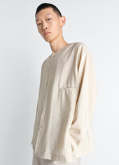 V Neck Shirt In Dry Silk