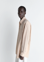 Two Pocket Shirt In Crepe Cotton