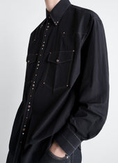 Shirt With Studs In Crepe Cotton