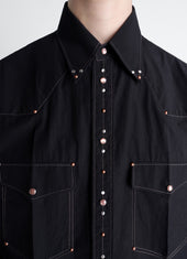 Shirt With Studs In Crepe Cotton
