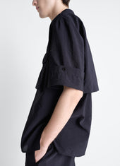 Short Sleeve Utility Shirt In Washed Technical Cotton