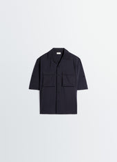 Short Sleeve Utility Shirt In Washed Technical Cotton