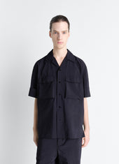 SHORT SLEEVE UTILITY SHIRT IN WASHED TECHNICAL COTTON