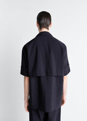 Short Sleeve Utility Shirt In Washed Technical Cotton