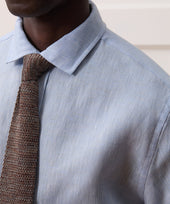 Italian Linen Spread Collar Dress Shirt