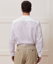 Relaxed Cotton Silk Band Collar Shirt