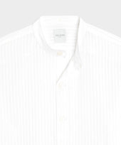 Relaxed Cotton Silk Band Collar Shirt