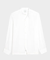 Relaxed Cotton Silk Band Collar Shirt