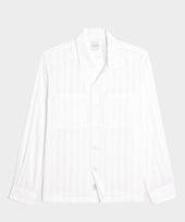 Relaxed Cotton Silk Jacquard Camp Collar Shirt