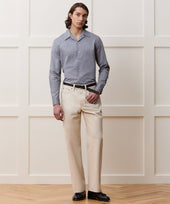 Cropped Cotton Oxford Camp Collar Shirt