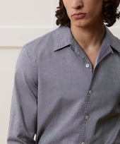 Cropped Cotton Oxford Camp Collar Shirt