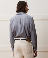 Cropped Cotton Oxford Camp Collar Shirt