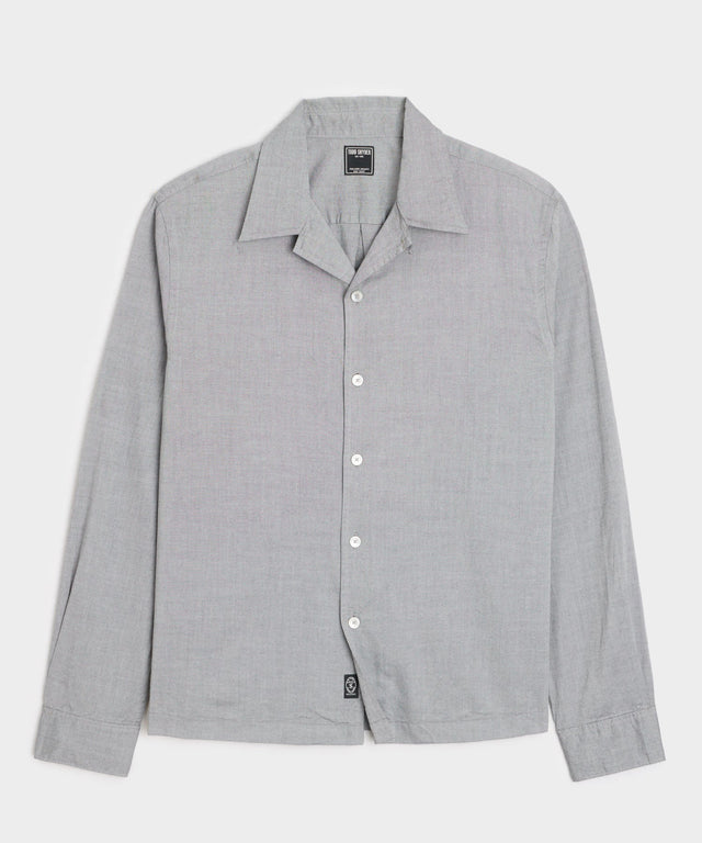 Cropped Cotton Oxford Camp Collar Shirt