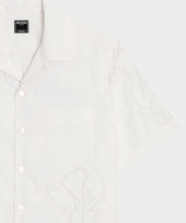 Cropped Cotton Camp Collar Shirt