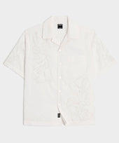 Cropped Cotton Camp Collar Shirt