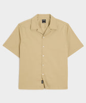 Cropped Poplin Camp Collar Shirt