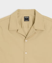 Cropped Poplin Camp Collar Shirt