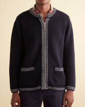 Shaker Stitch Cardigan - Navy
