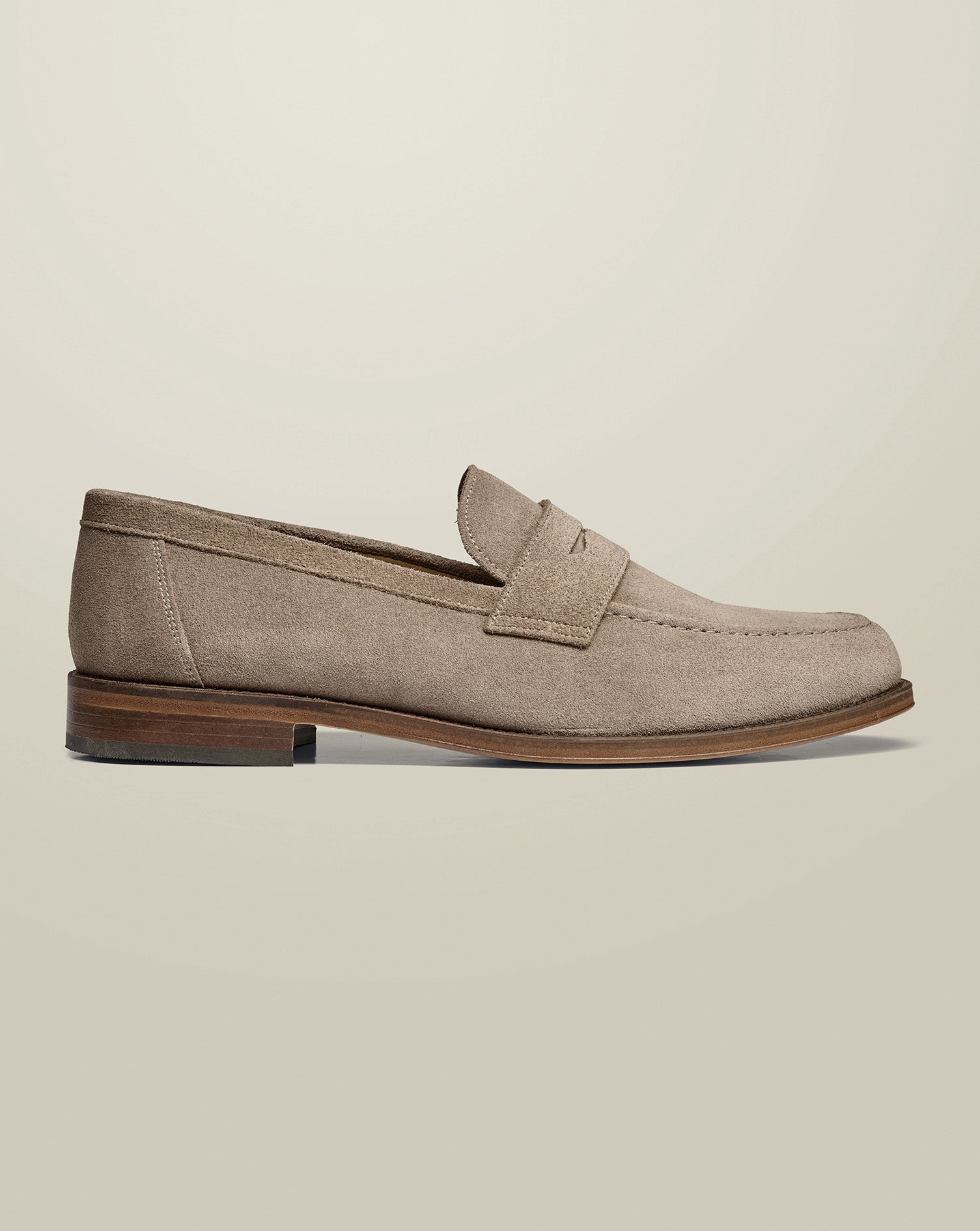 Suede Penny Loafers - Stone