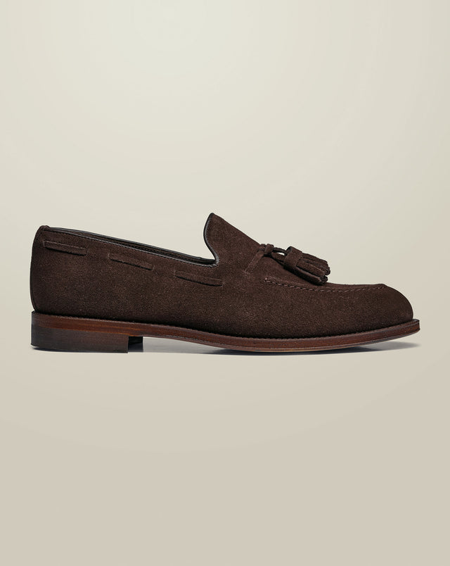 Suede Tassel Loafers - Chocolate Brown