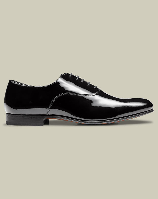 Patent Leather Oxford Shoes - Black