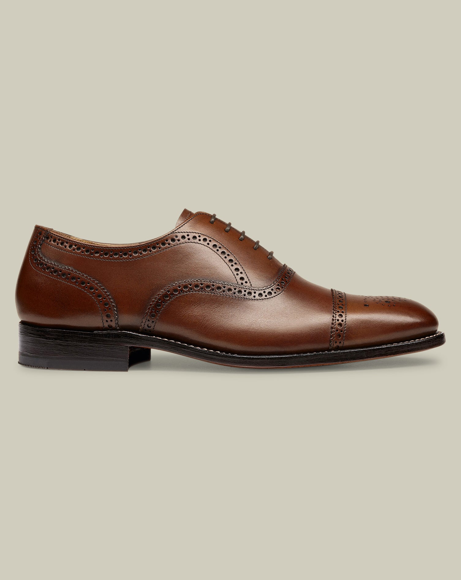 Leather Oxford Brogue Shoes Dark