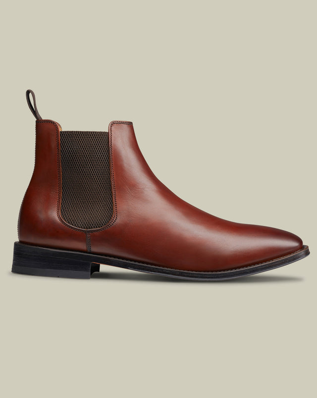 Leather Chelsea Boots - Chestnut Brown
