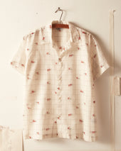 Sheer Camel Short Sleeve Shirt