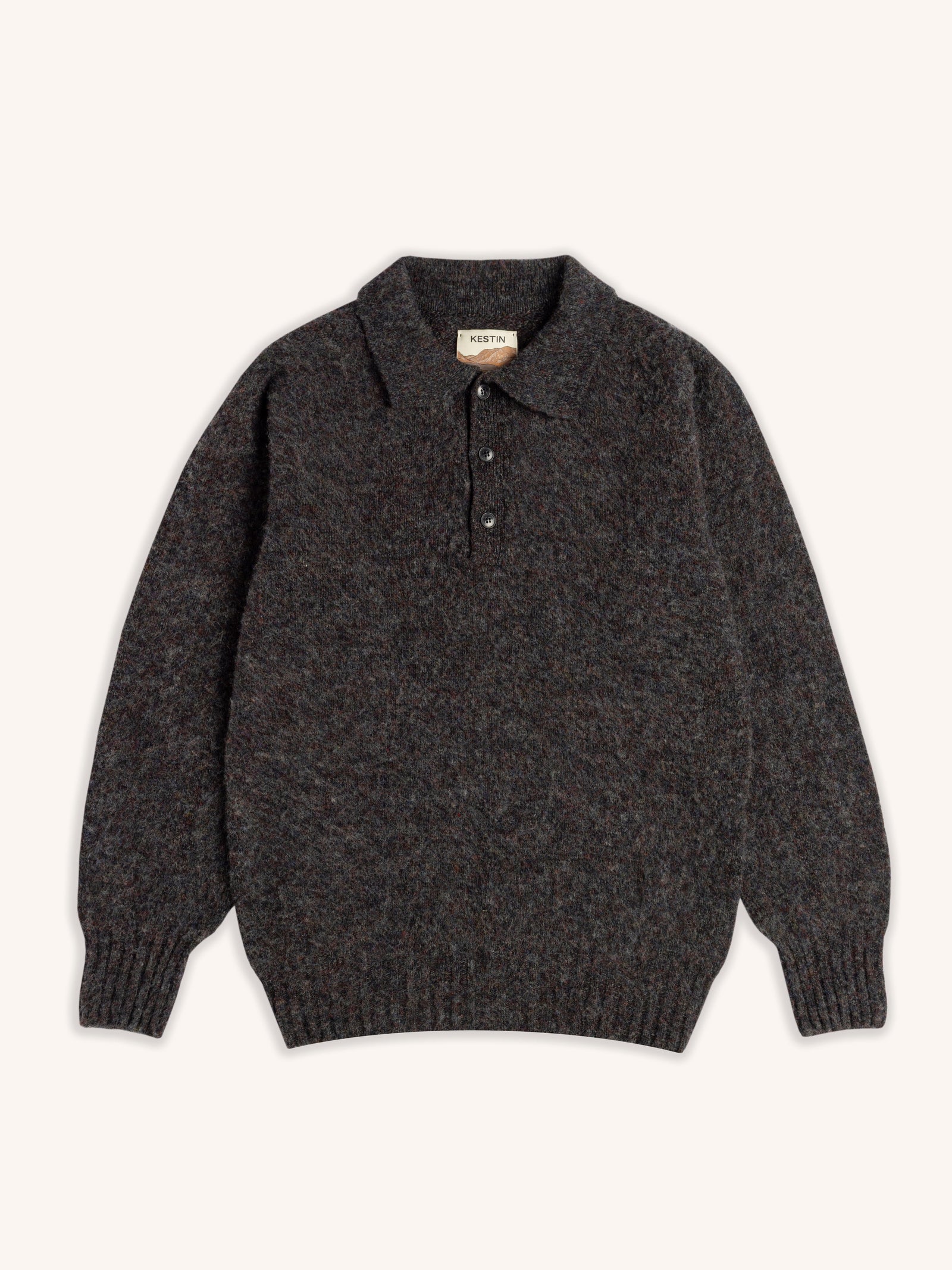 Lewis Brushed Shetland Polo In Lambswool