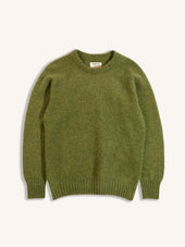 Brushed Shetland Crew in Apple Lambswool