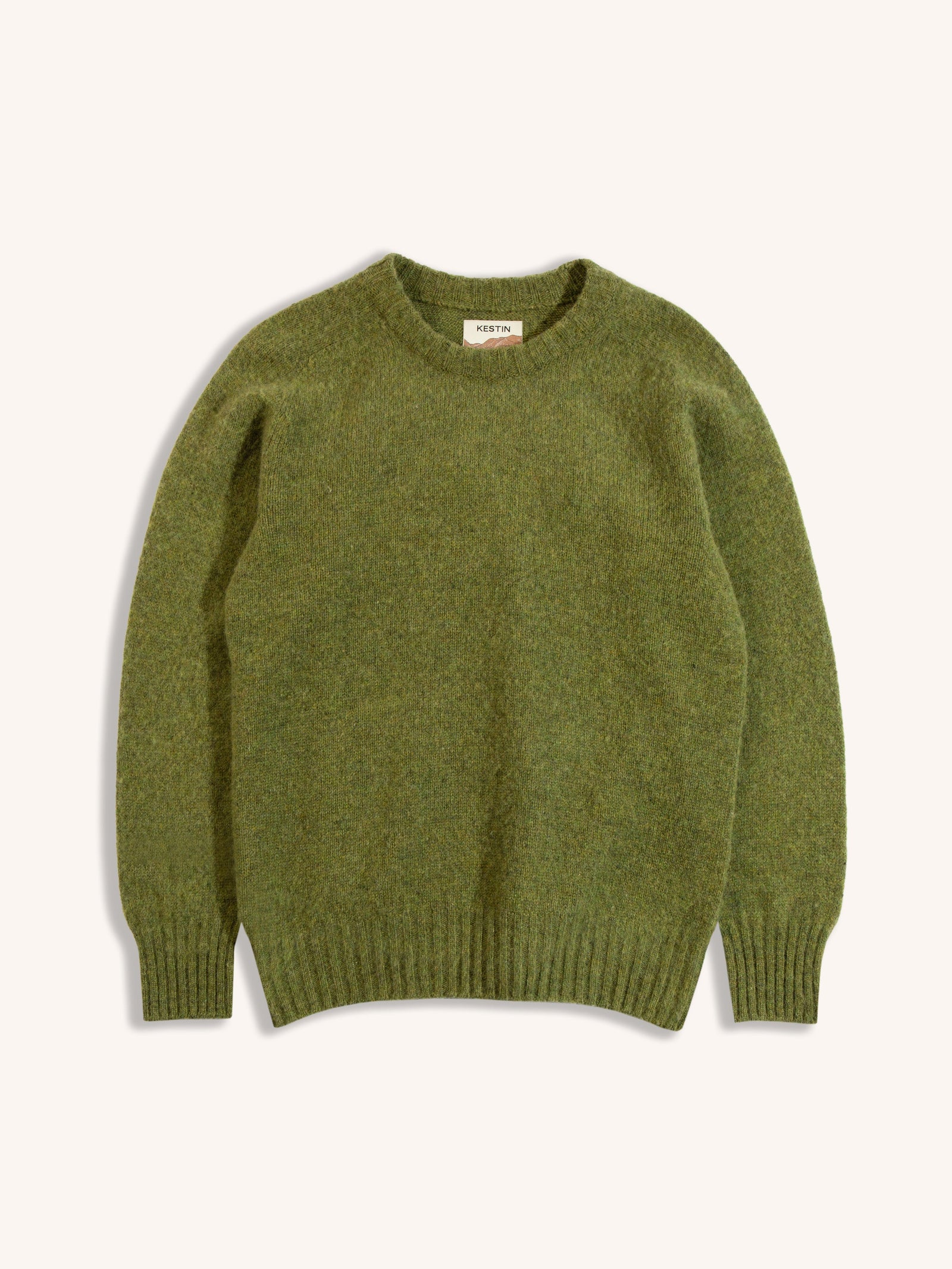 Brushed Shetland Crew In Apple Lambswool