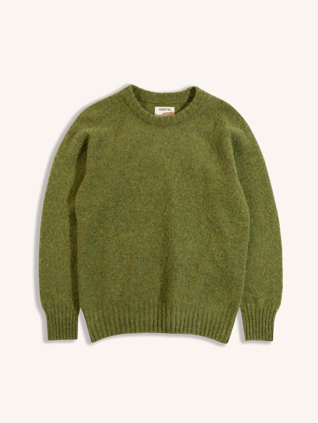 Brushed Shetland Crew in Apple Lambswool