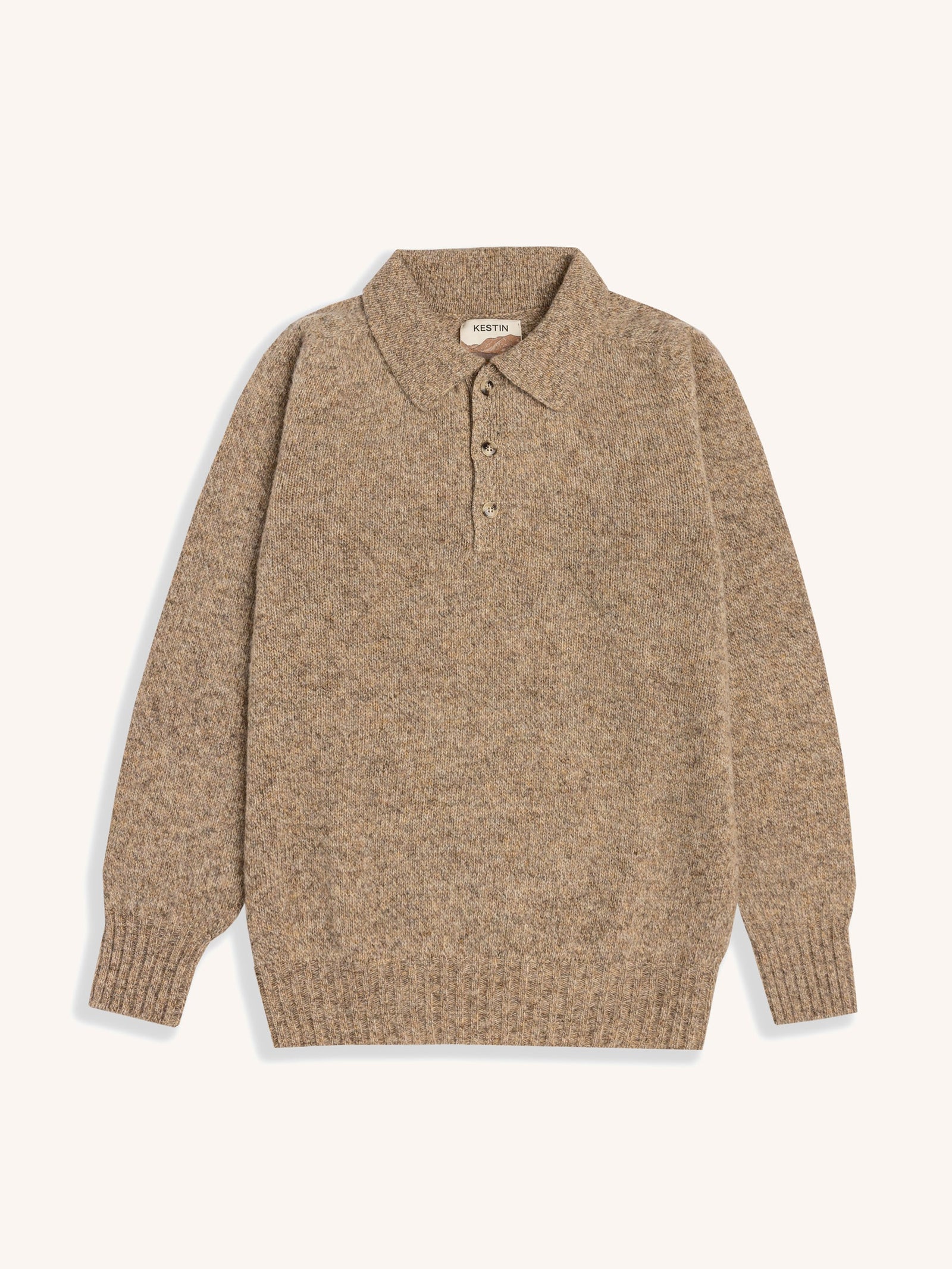 Lewis Brushed Shetland Polo In Lambswool