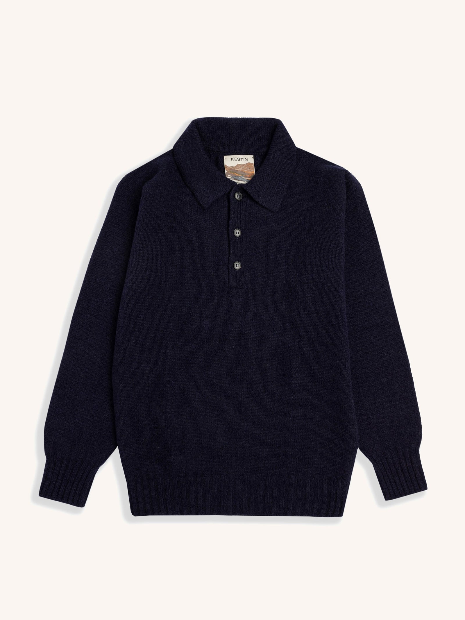 Lewis Brushed Shetland Polo In Lambswool