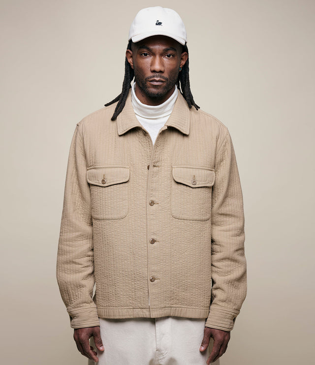Padded Cotton Long Sleeve Overshirt