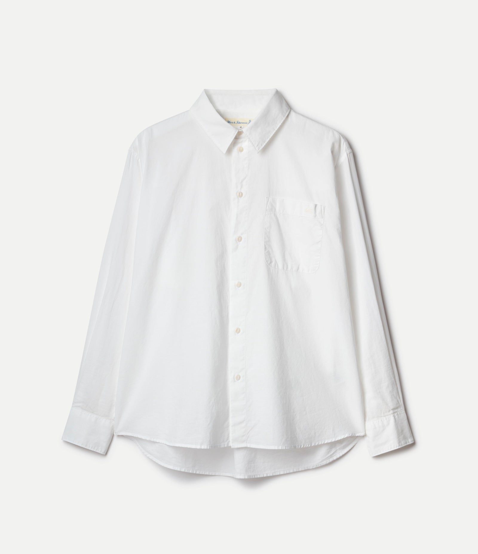 Lightweight Cotton Poplin Relaxed Fit Long Sleeve Shirt