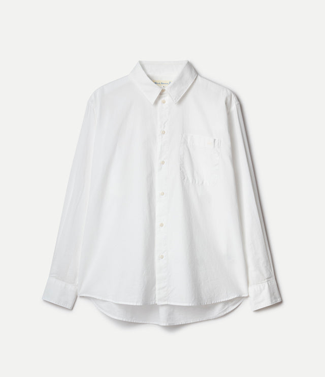 Lightweight Cotton Poplin Relaxed Fit Long Sleeve Shirt