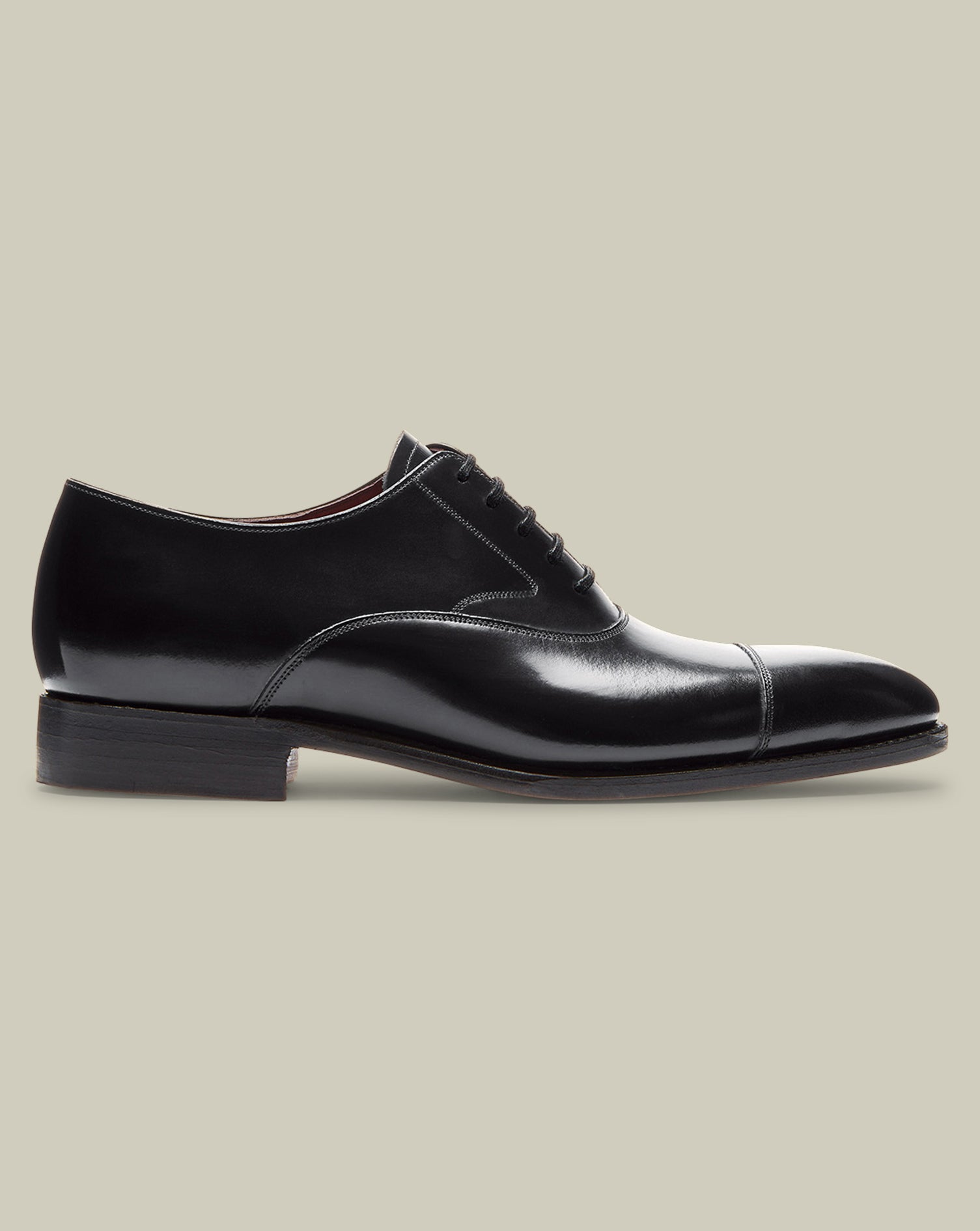 High-Shine Leather Luxury Oxford Shoes - Black